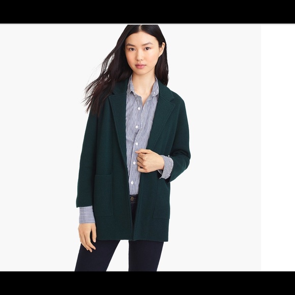 green sweater blazer